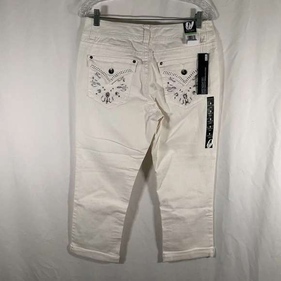Nine West Jeans Women's 8 29 White Denim Date Night Fit Cotton Blend Button Zip - Picture 6 of 10